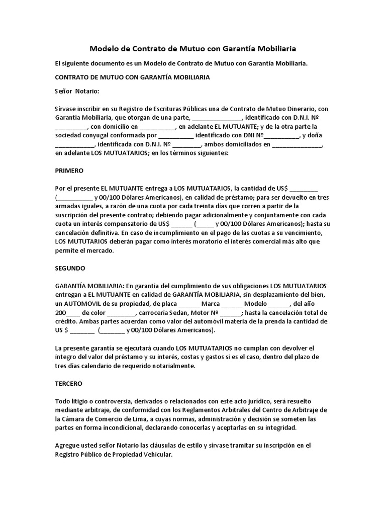 Garantía mobiliaria vehicular