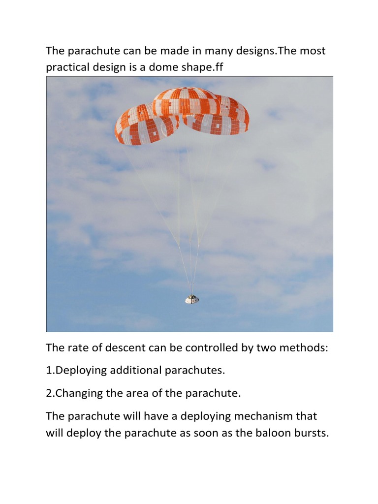 Dome Parachute Design and Mechanism | PDF