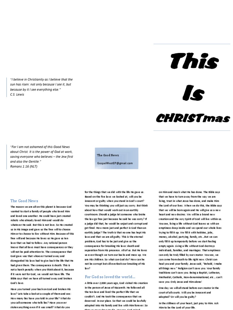 Christmas Tract | PDF | The Gospel | Jesus