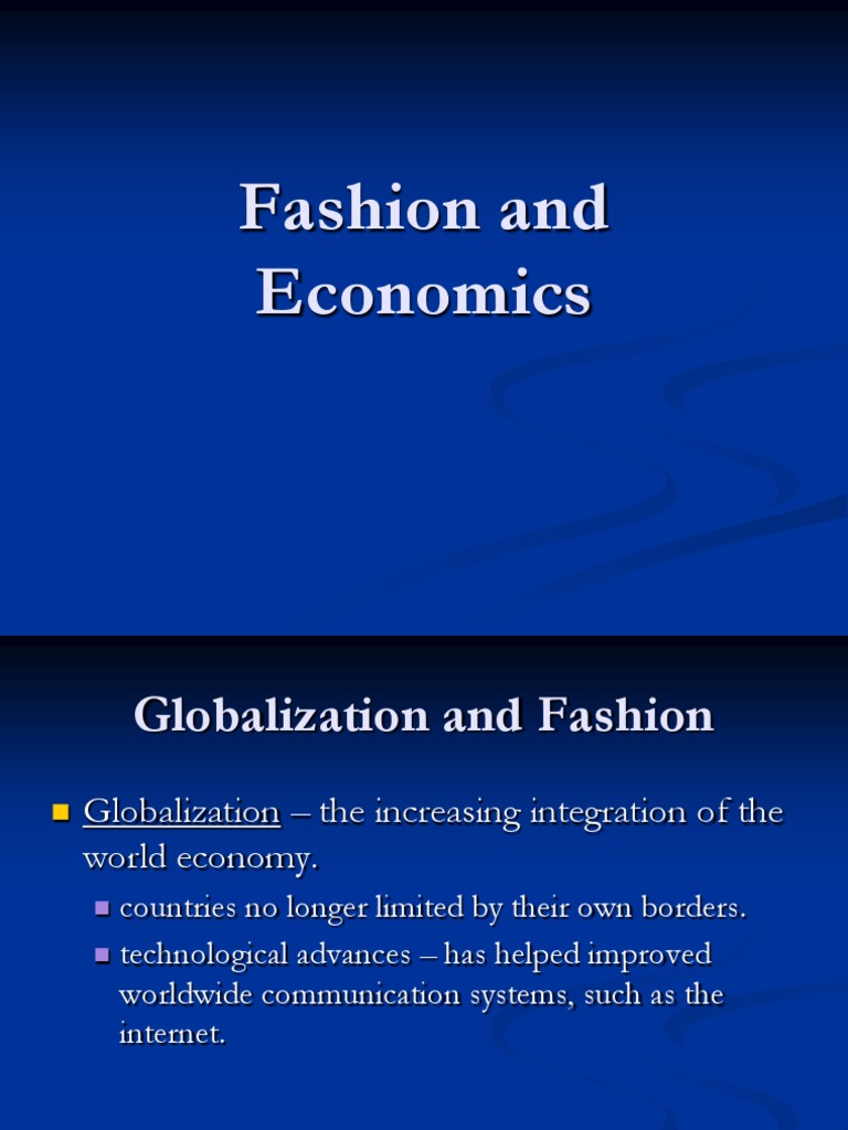 Fashion and Economics PDF Free Trade Balance Of Trade