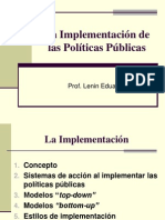 La Implementación de Las Politicas Publicas