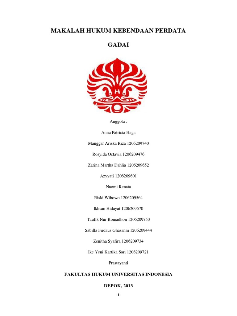 Makalah Hukum Kebendaan Perdata Pdf