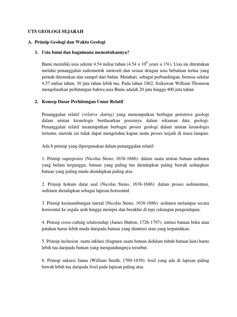 Uts Geologi Sejarah Pdf