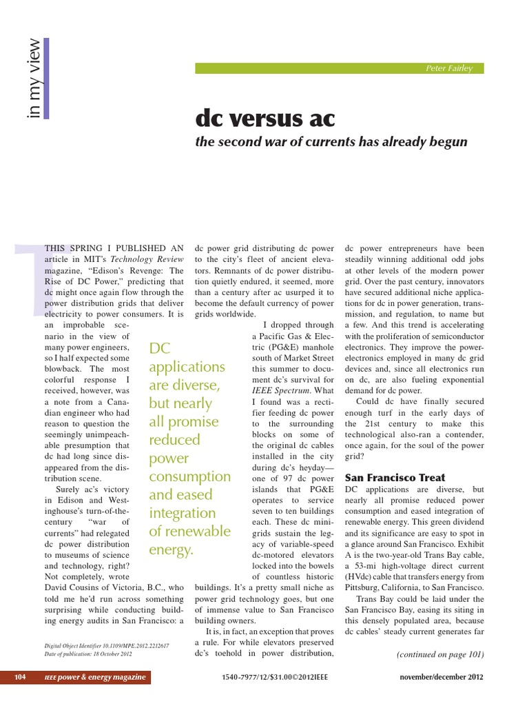 DC Versus Ac | PDF | High Voltage Direct Current | Direct Current