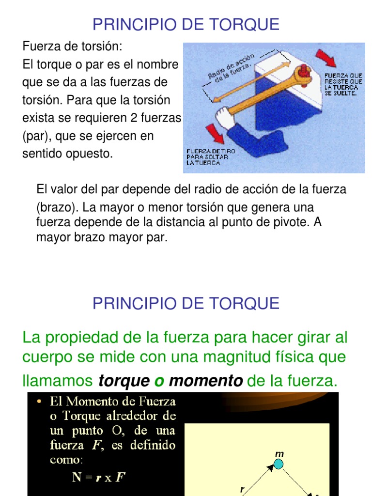 Definición y Principio del Torque | PDF | Mecanizado | Bomba