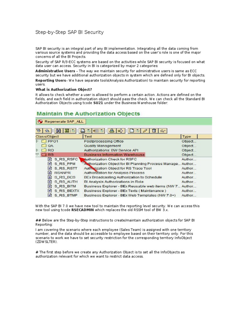 Step by Step Sap Bi Security | PDF | Computers | Technology & Engineering