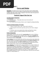 5th Grade Forces and Motion Lesson Plan | PDF | Gravity | Force
