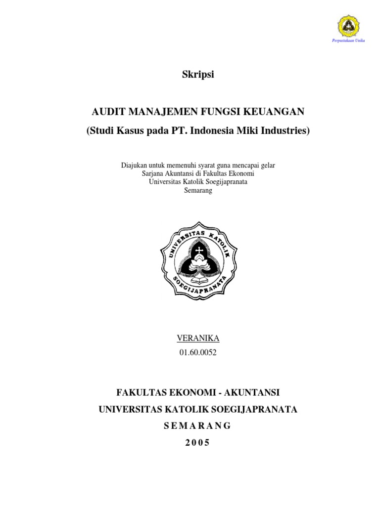 Skripsi Audit Manajemen Fungsi Keuangan
