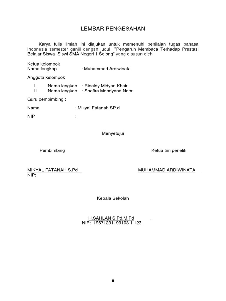 Karya Ilmiah Pengaruh Membaca Terhadap Prestasi Siswa