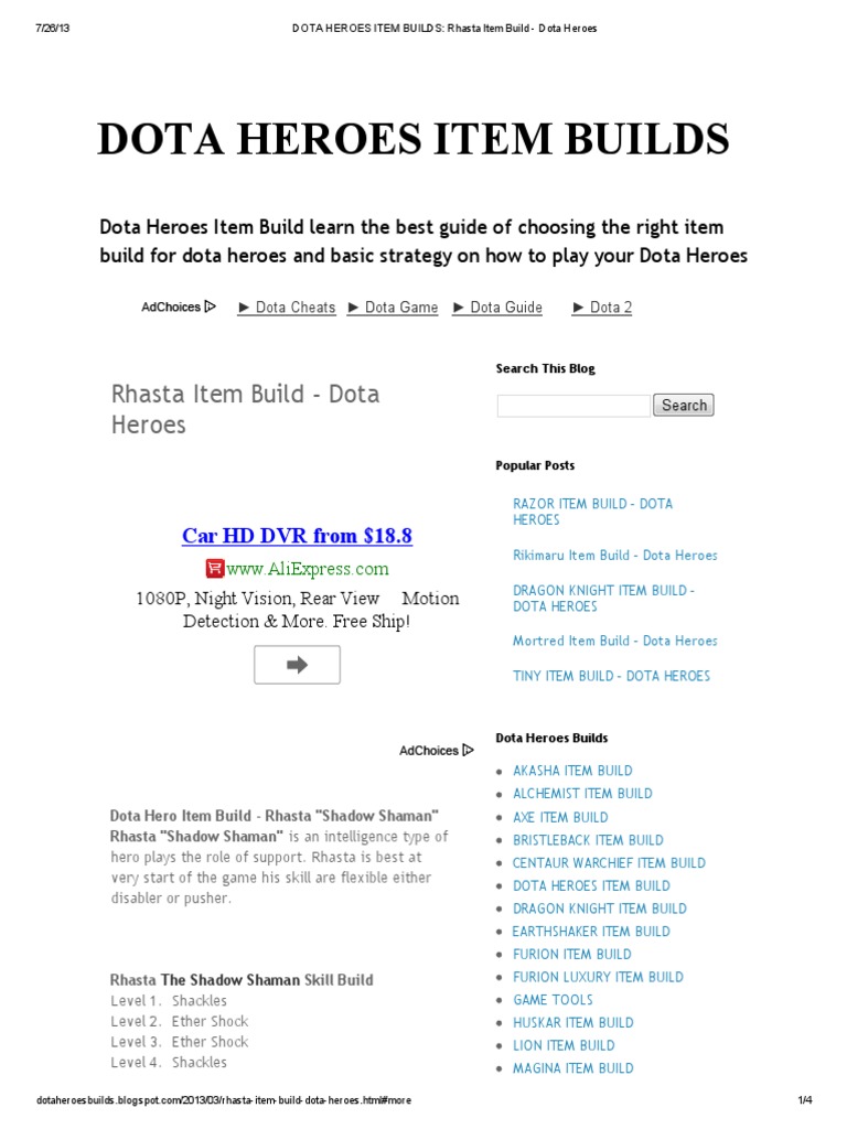 Dota Heroes Item Builds_ Rhasta Item Build - Dota Heroes | Leisure | Sports