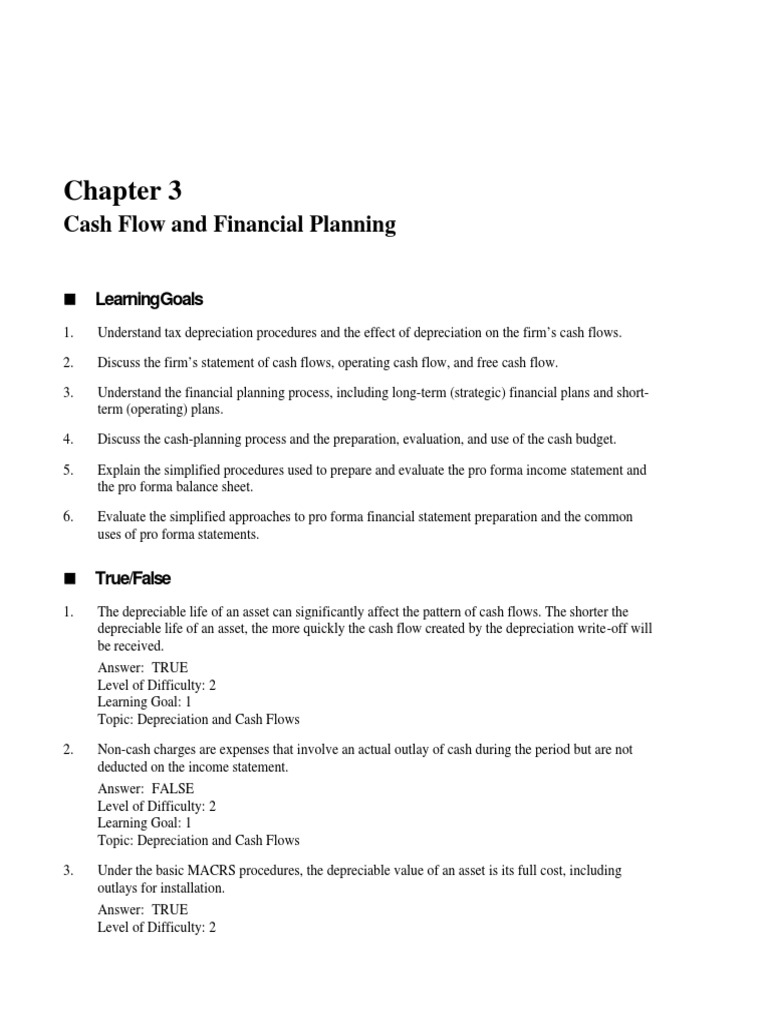 Cash Flow and Financial Planning Insights | PDF | Cash Flow Statement ...