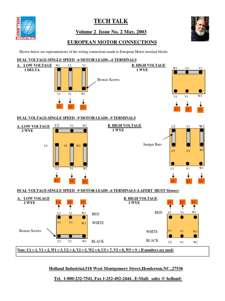 European Motor Wiring Connections | PDF | Temporal Rates | Force