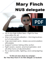 Vote Mary Finch #1 For NUS Delegate