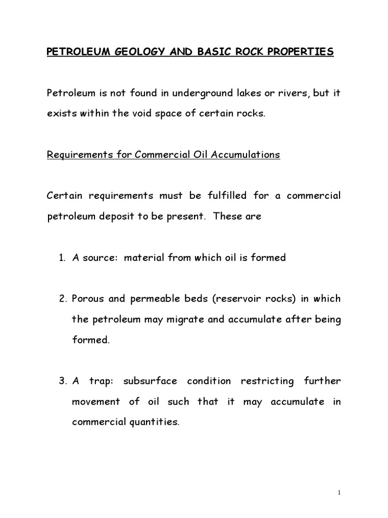 Petroleum Geology & Rock Properties | PDF | Porosity | Permeability ...