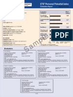 PPI Sample Score Report