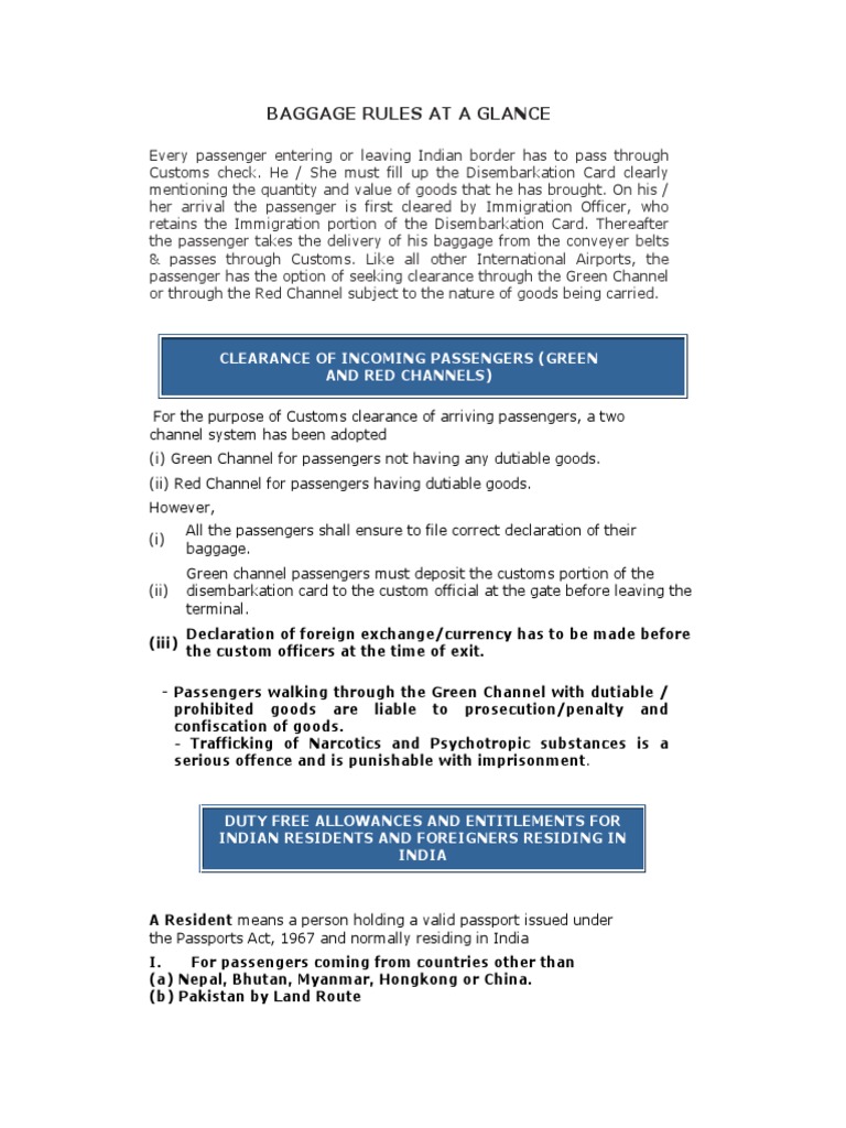 India Baggage Rules Keweenaw Bay Indian Community