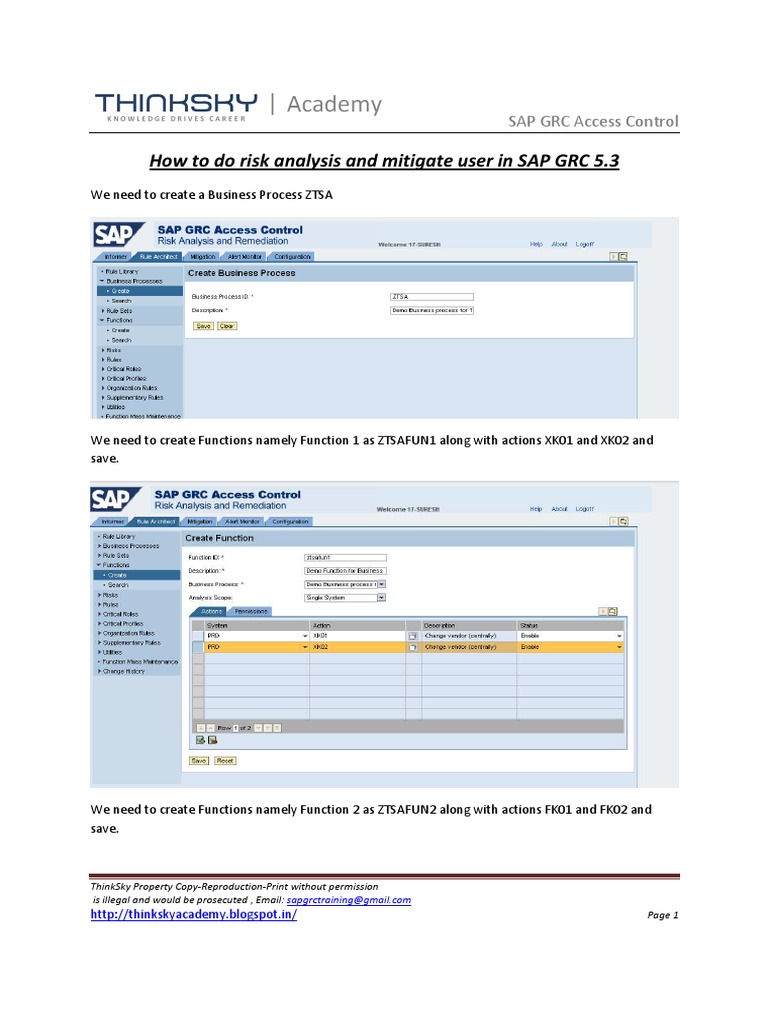 Risk Analysis And Mitigation In Sap Grc Download Free Pdf Access