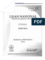 Naskah Soal UN Bahasa Indonesia SMP 2011 (Paket 12) PDF