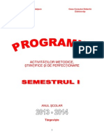 Program Activitati Semestrul I 2013 2014