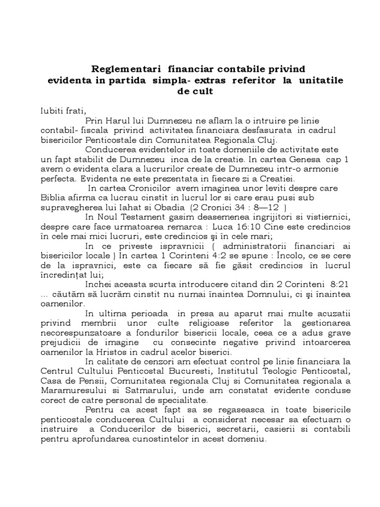 Reglem-Contabile Biserica | PDF