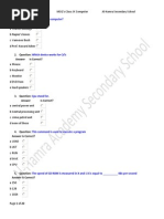 MCQ For 9th Class