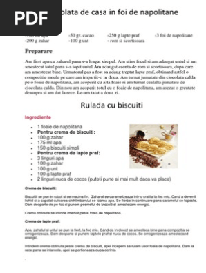 Ciocolata De Casa In Foi De Napolitane Ingrediente