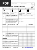 8D Problem Solving Form