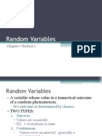 Random Variables: Chapter 7 Section 1