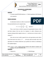 Numerical Methods Laboratory (Activity 2) (Evaluation of e X Infinite Series)