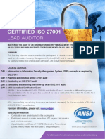 Certified ISO 27001 Lead Auditor - One Page Brochure