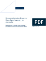 Research Into The Door To Door Sales Industry in Australia August 2012
