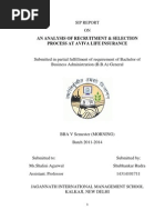 project report on analysis of recruitment and selection at aviva