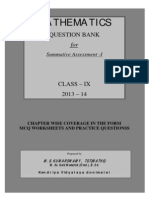 Class IX Maths SA1-2013-14