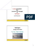 In situ generation and emission free storage of hydrogen