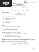 Ficha de trabalho - Matemática 9º ano - Conjuntos de numeros e inequações