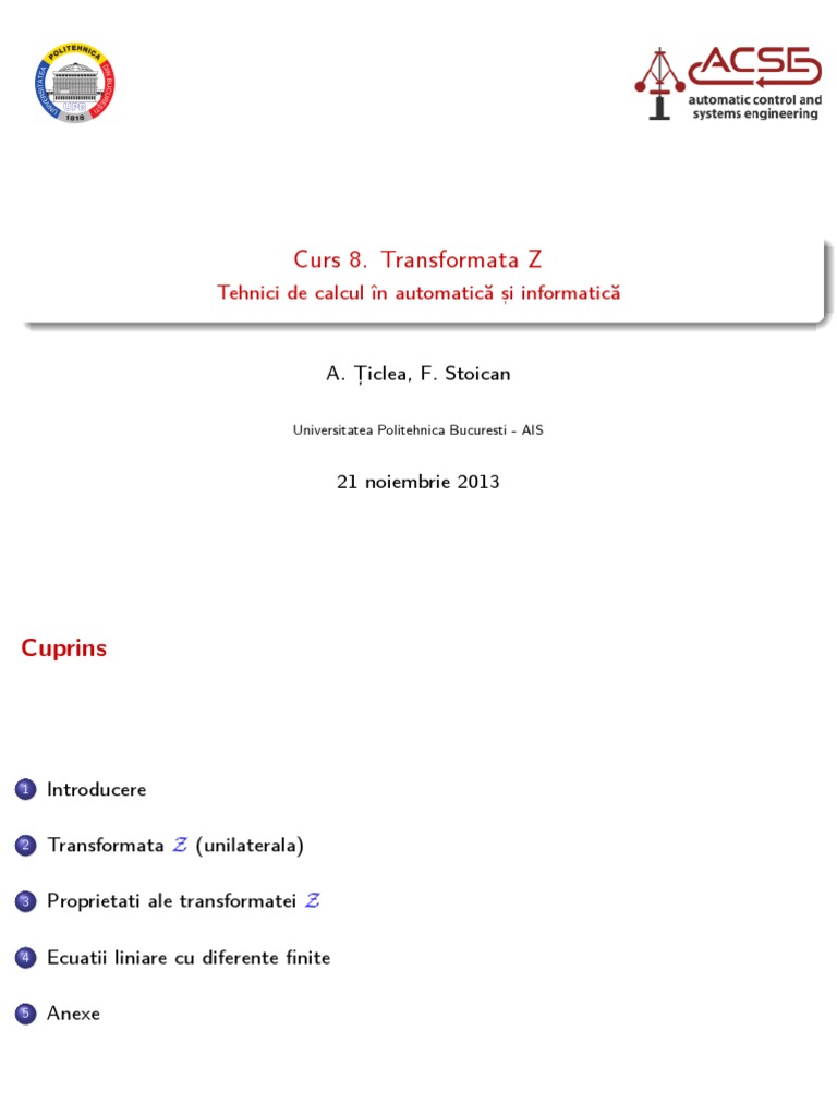 Transformata Z | PDF