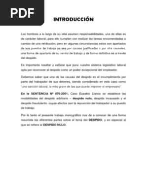 Despido Nulo Derecho Laboral Derecho Constitucional