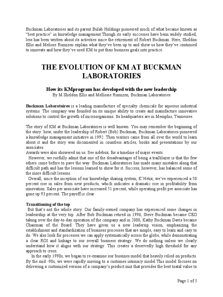 Buckman Laboratories S Learning Business Free 30day Trial Scribd