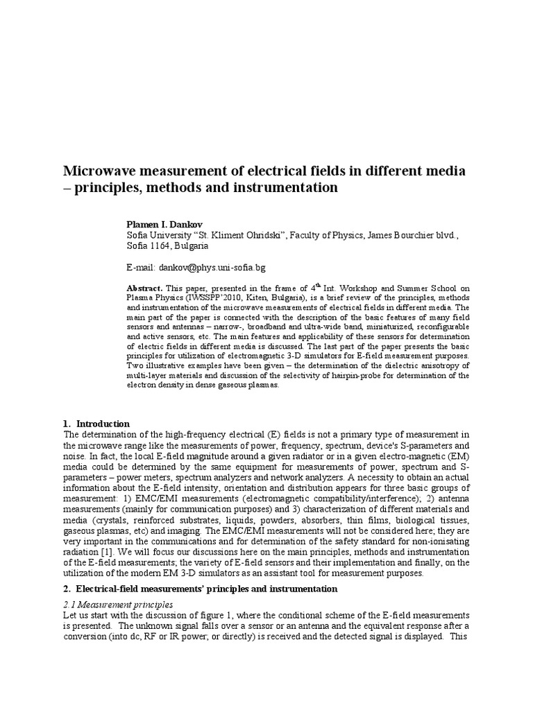 Invited Paper'2010 E - Field Measurements | PDF