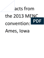 Artifacts From The 2013 MENC Convention: Ames, Iowa