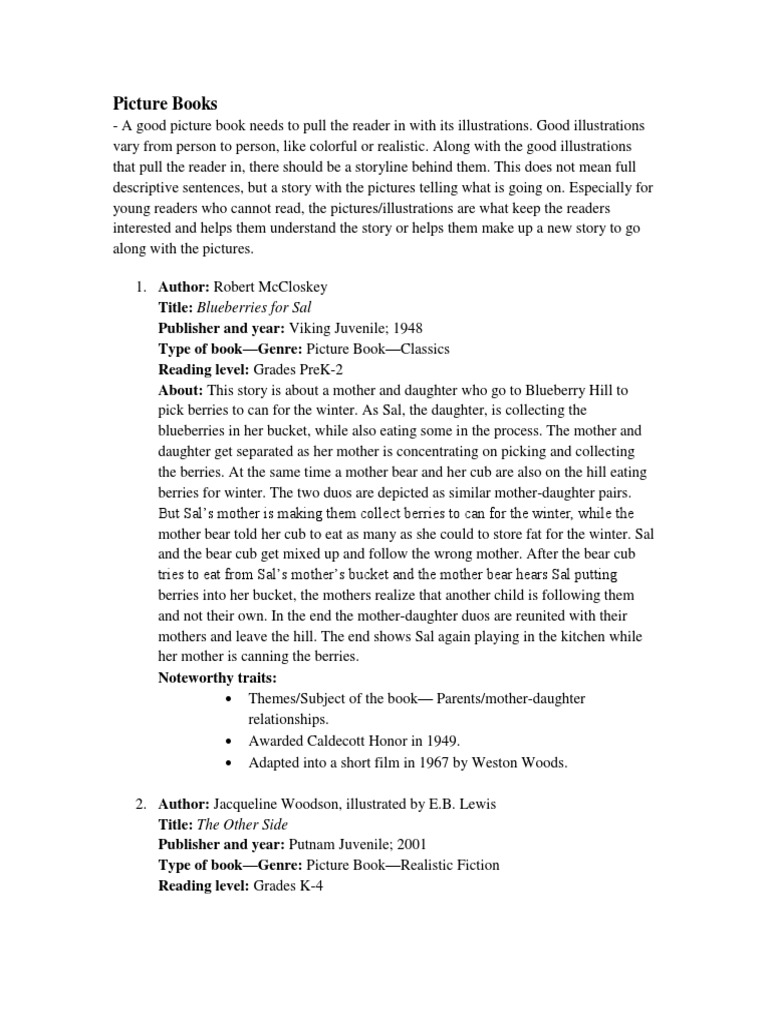 Essential Picture Books for Kids | PDF | Books | Poetry