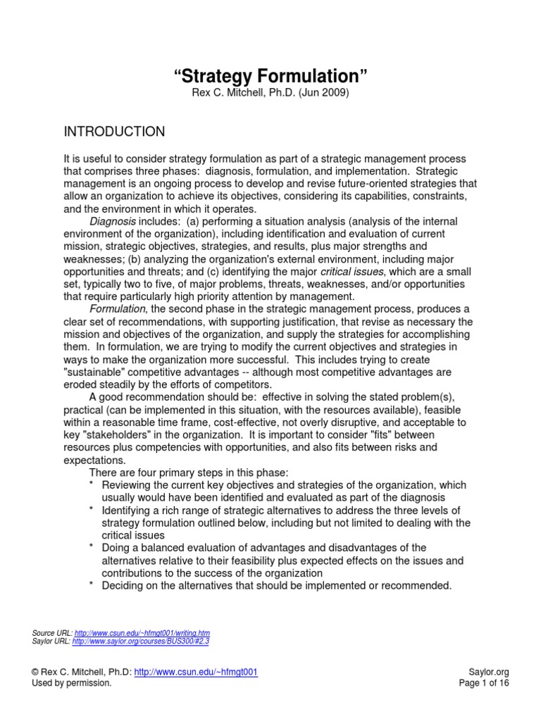 BUS300 2.3 Strategy Formulation | PDF | Strategic Management | Mergers ...