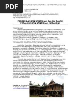 Pengembangan Bangunan Bambu Dalam Perancangan Bangunan Masa Kini