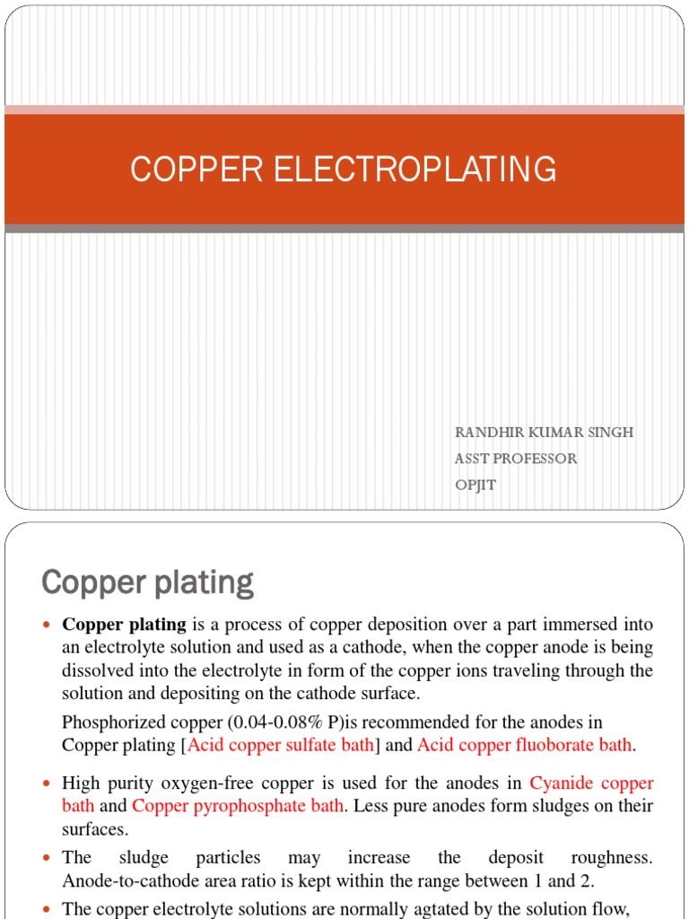 Copper Electroplating PDF Copper Materials Science