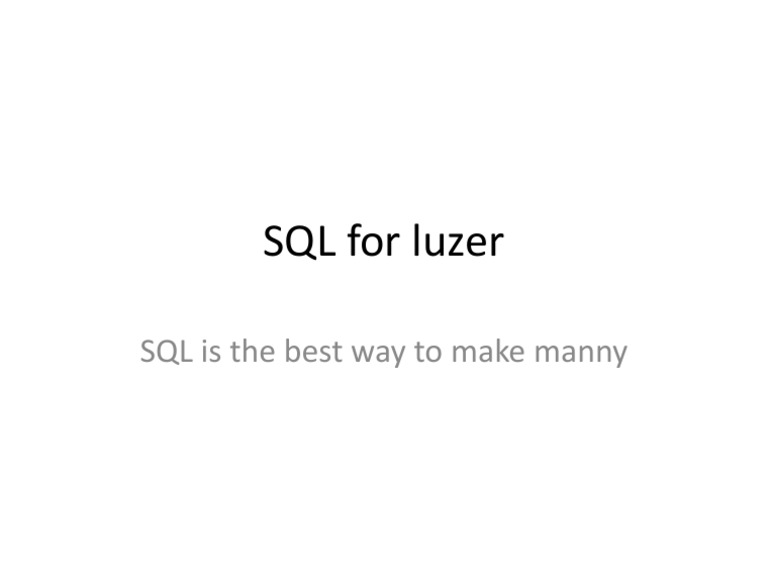 SQL For Beginner | PDF