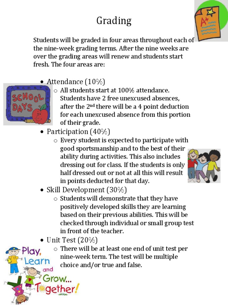 Grading Criteria for Students | PDF | Career & Growth