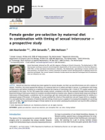 Female gender pre-selection by maternal diet in combination with timing of sexual intercourse – a prospective study