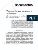 Sobre o Problema Do Conhecimento Nas Ciências Sociais