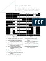 Crucigrama Tierras Nuevas de América Del Sur