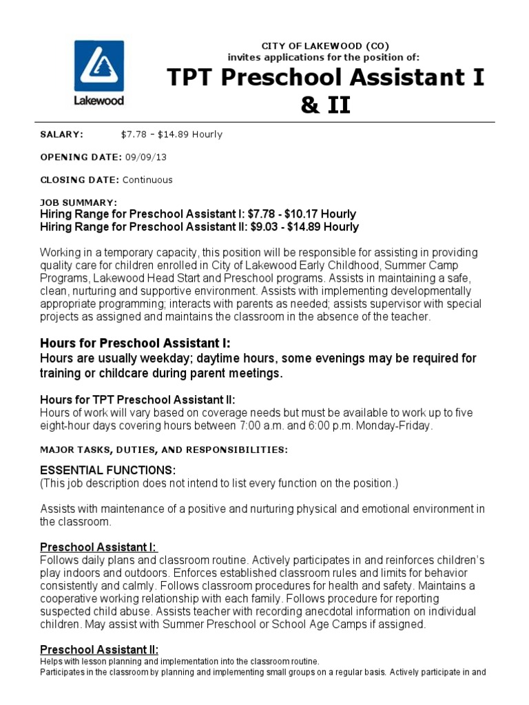 preschool teacher ads Preschool Early Childhood Education